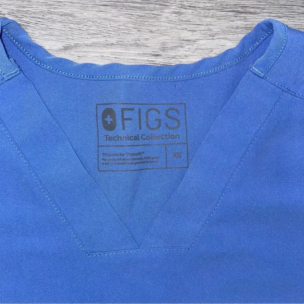 FIGS Chisec Three-Pocket Scrub Top Men's XS Blue Short Sleeve TM3000 - Picture 3 of 10